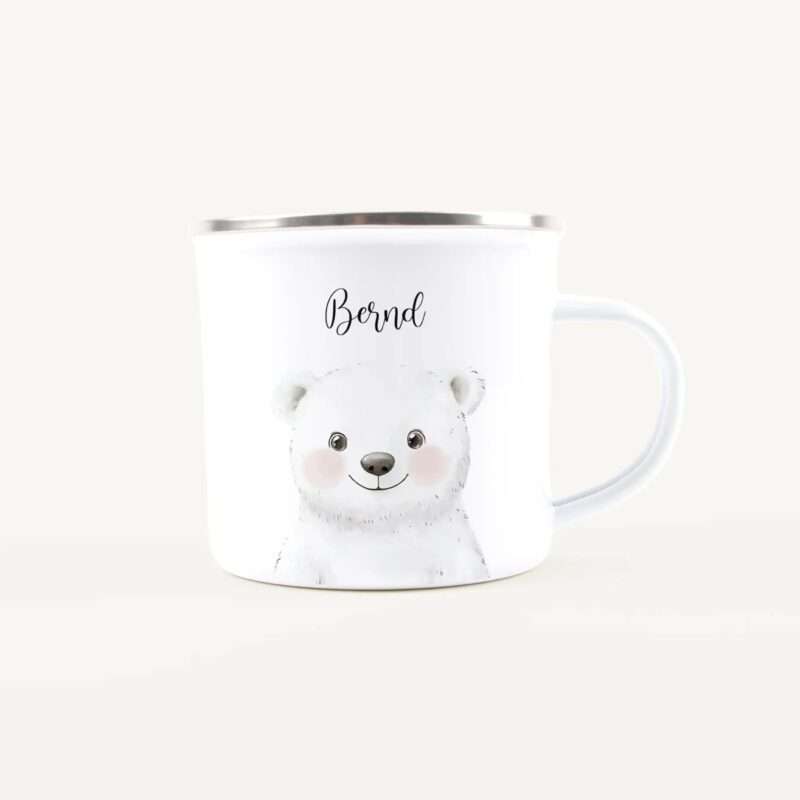 Bild von   emaille tasse eisbaer portraitjpg | Individuelle 🎁 persönliche 🎁 personalisierte Geschenke bedruckt ▪ bestickt ▪ graviert