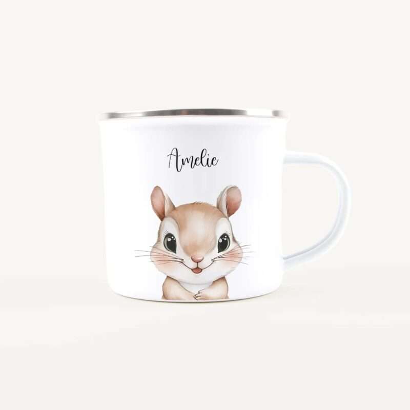 Bild von   emaille tasse eichhoernchen pojpg | Individuelle 🎁 persönliche 🎁 personalisierte Geschenke bedruckt ▪ bestickt ▪ graviert