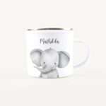 Bild von   emaille tasse elefant portraitjpg | Individuelle 🎁 persönliche 🎁 personalisierte Geschenke bedruckt ▪ bestickt ▪ graviert