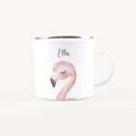 Bild von   emaille tasse flamingo portraijpg | Individuelle 🎁 persönliche 🎁 personalisierte Geschenke bedruckt ▪ bestickt ▪ graviert