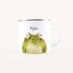 Bild von   emaille tasse frosch portraitjpg | Individuelle 🎁 persönliche 🎁 personalisierte Geschenke bedruckt ▪ bestickt ▪ graviert
