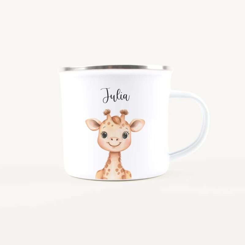 Bild von   emaille tasse giraffe portraitjpg | Individuelle 🎁 persönliche 🎁 personalisierte Geschenke bedruckt ▪ bestickt ▪ graviert