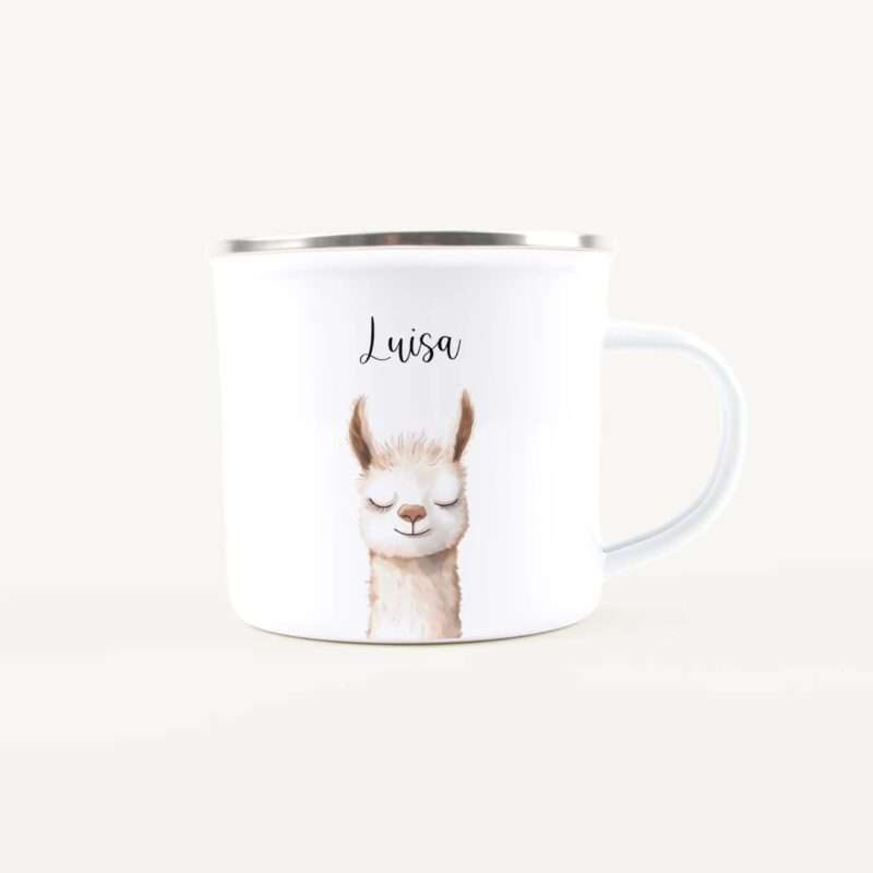 Bild von   emaille tasse lama portraitjpg | Individuelle 🎁 persönliche 🎁 personalisierte Geschenke bedruckt ▪ bestickt ▪ graviert