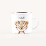 Bild von   emaille tasse leopard portraitjpg | Individuelle 🎁 persönliche 🎁 personalisierte Geschenke bedruckt ▪ bestickt ▪ graviert