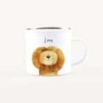 Bild von   emaille tasse loewe portraitjpg | Individuelle 🎁 persönliche 🎁 personalisierte Geschenke bedruckt ▪ bestickt ▪ graviert