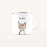 Bild von   emaille tasse luchs portraitjpg | Individuelle 🎁 persönliche 🎁 personalisierte Geschenke bedruckt ▪ bestickt ▪ graviert
