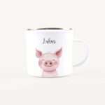 Bild von   emaille tasse schwein portraitjpg | Individuelle 🎁 persönliche 🎁 personalisierte Geschenke bedruckt ▪ bestickt ▪ graviert