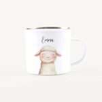 Bild von   emaille tasse schaf portraitjpg | Individuelle 🎁 persönliche 🎁 personalisierte Geschenke bedruckt ▪ bestickt ▪ graviert