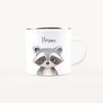 Bild von   emaille tasse waschbaer portrajpg | Individuelle 🎁 persönliche 🎁 personalisierte Geschenke bedruckt ▪ bestickt ▪ graviert