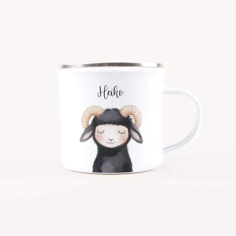 Bild von   emaille tasse widder portraitjpg | Individuelle 🎁 persönliche 🎁 personalisierte Geschenke bedruckt ▪ bestickt ▪ graviert