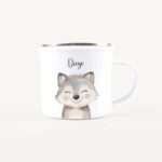Bild von   emaille tasse wolf portraitjpg | Individuelle 🎁 persönliche 🎁 personalisierte Geschenke bedruckt ▪ bestickt ▪ graviert