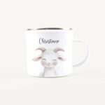 Bild von   emaille tasse ziege portraitjpg | Individuelle 🎁 persönliche 🎁 personalisierte Geschenke bedruckt ▪ bestickt ▪ graviert