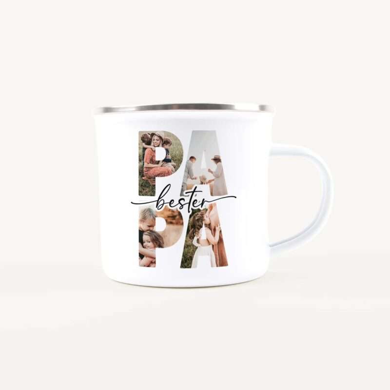 Bild von   emaille tasse bester papajpg | Individuelle 🎁 persönliche 🎁 personalisierte Geschenke bedruckt ▪ bestickt ▪ graviert