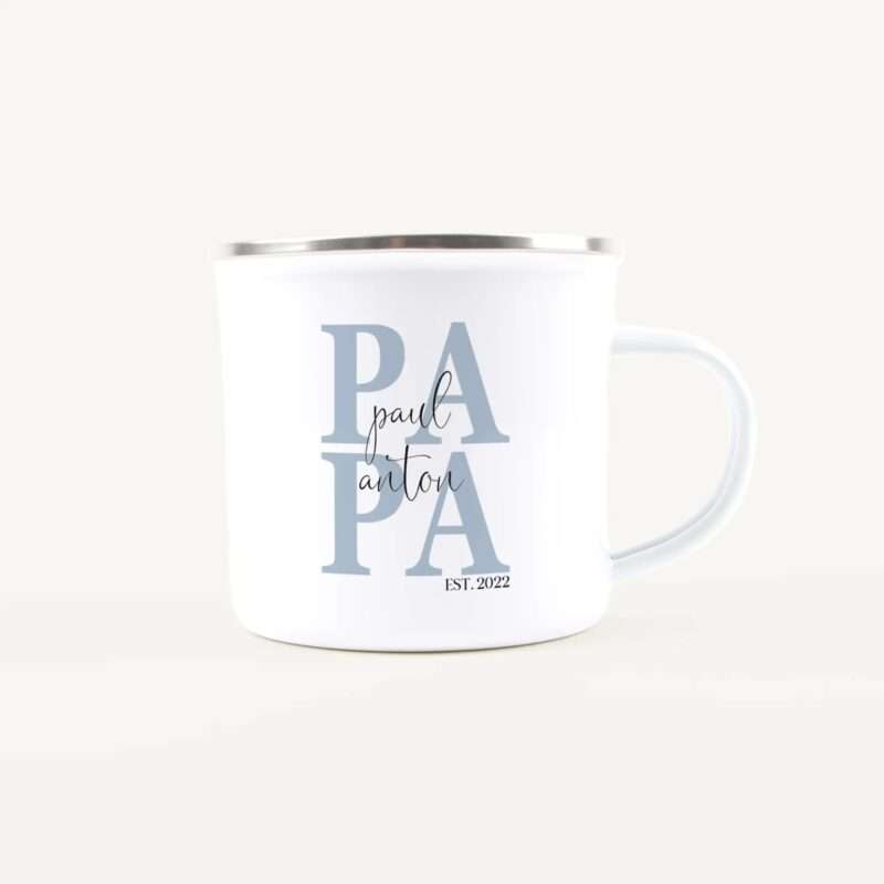 Bild von   emaille tasse papa seitjpg | Individuelle 🎁 persönliche 🎁 personalisierte Geschenke bedruckt ▪ bestickt ▪ graviert
