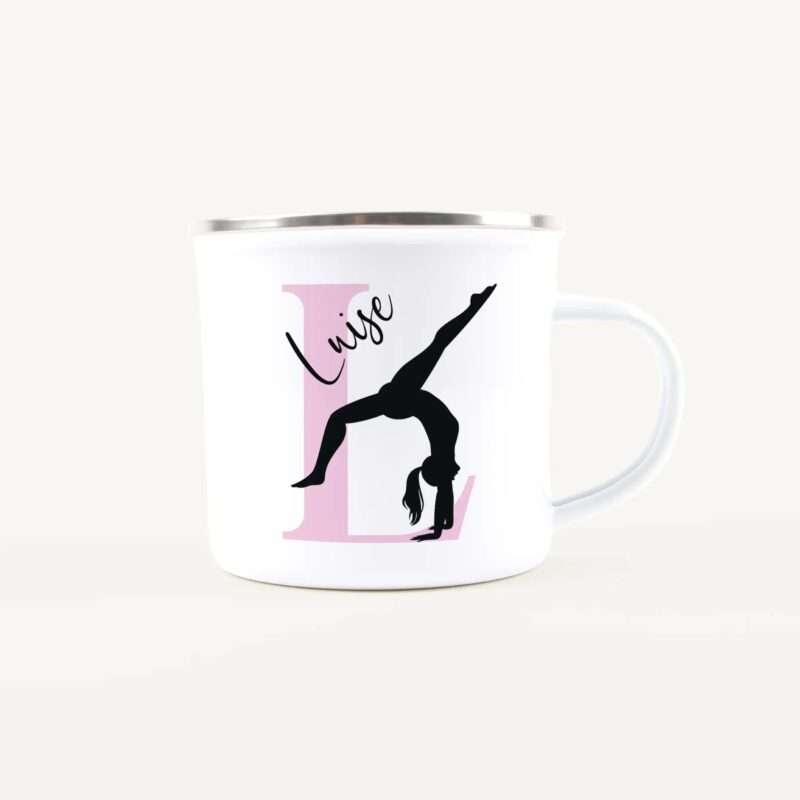 Bild von   emaille tasse mit namen turnenjpg | Individuelle 🎁 persönliche 🎁 personalisierte Geschenke bedruckt ▪ bestickt ▪ graviert