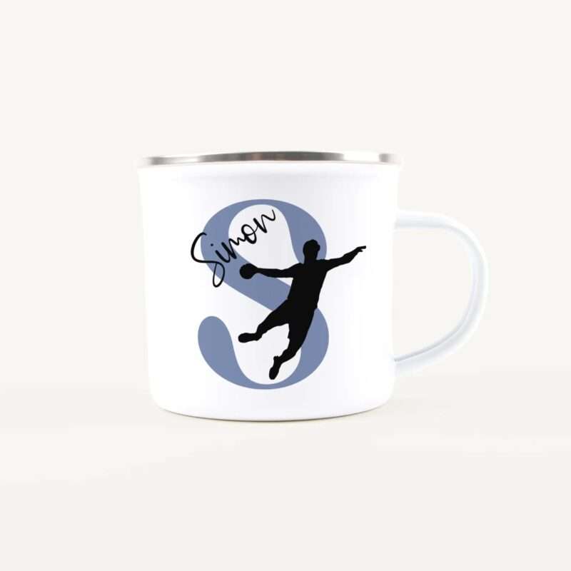 Bild von   emaille tasse mit namen handbajpg | Individuelle 🎁 persönliche 🎁 personalisierte Geschenke bedruckt ▪ bestickt ▪ graviert
