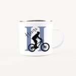 Bild von   emaille tasse mit namen fahrrajpg | Individuelle 🎁 persönliche 🎁 personalisierte Geschenke bedruckt ▪ bestickt ▪ graviert