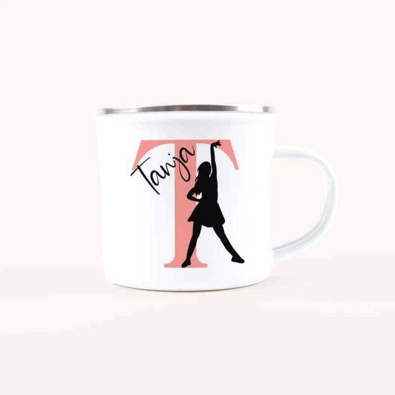 Bild von   emaille tasse mit namen tanzenjpg | Individuelle 🎁 persönliche 🎁 personalisierte Geschenke bedruckt ▪ bestickt ▪ graviert