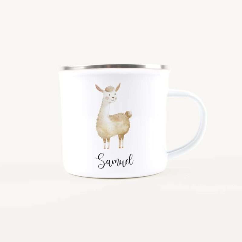 Bild von   emaille tasse lamajpg | Individuelle 🎁 persönliche 🎁 personalisierte Geschenke bedruckt ▪ bestickt ▪ graviert
