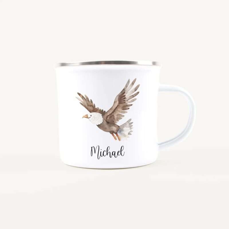 Bild von   emaille tasse adlerjpg | Individuelle 🎁 persönliche 🎁 personalisierte Geschenke bedruckt ▪ bestickt ▪ graviert