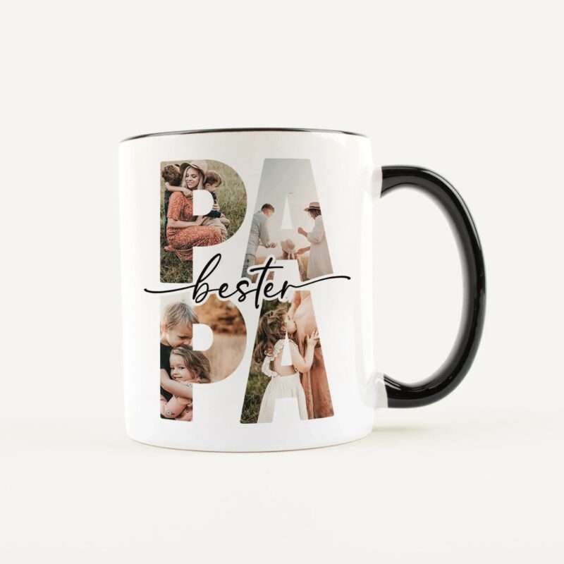 Bild von   tasse bester papa weiss schwjpg | Individuelle 🎁 persönliche 🎁 personalisierte Geschenke bedruckt ▪ bestickt ▪ graviert