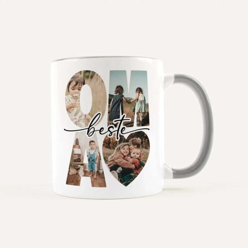 Bild von   tasse beste oma weiss graujpg | Individuelle 🎁 persönliche 🎁 personalisierte Geschenke bedruckt ▪ bestickt ▪ graviert