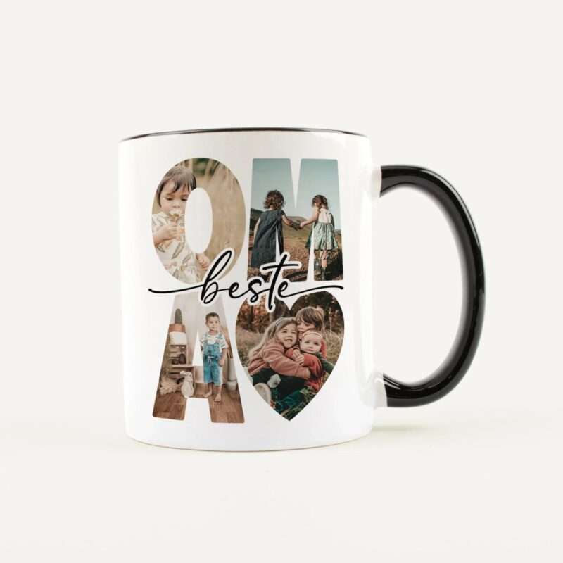 Bild von   tasse beste oma weiss schwarjpg | Individuelle 🎁 persönliche 🎁 personalisierte Geschenke bedruckt ▪ bestickt ▪ graviert