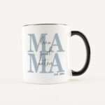 Bild von   tasse mama seit weiss schwarjpg | Individuelle 🎁 persönliche 🎁 personalisierte Geschenke bedruckt ▪ bestickt ▪ graviert