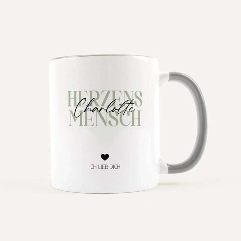 Bild von   tasse herzensmensch weiss grjpg | Individuelle 🎁 persönliche 🎁 personalisierte Geschenke bedruckt ▪ bestickt ▪ graviert