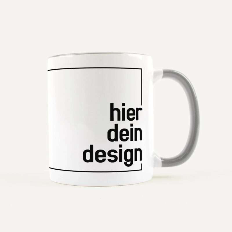 Bild von   tasse dein design weiss graujpg | Individuelle 🎁 persönliche 🎁 personalisierte Geschenke bedruckt ▪ bestickt ▪ graviert