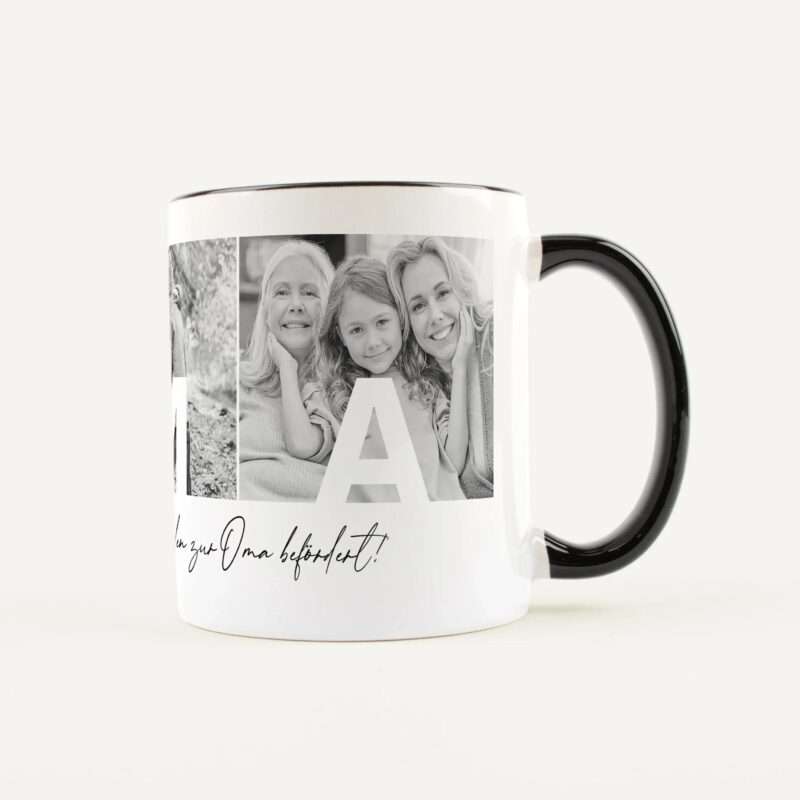 Bild von   fototasse oma weiss schwarzjpg | Individuelle 🎁 persönliche 🎁 personalisierte Geschenke bedruckt ▪ bestickt ▪ graviert