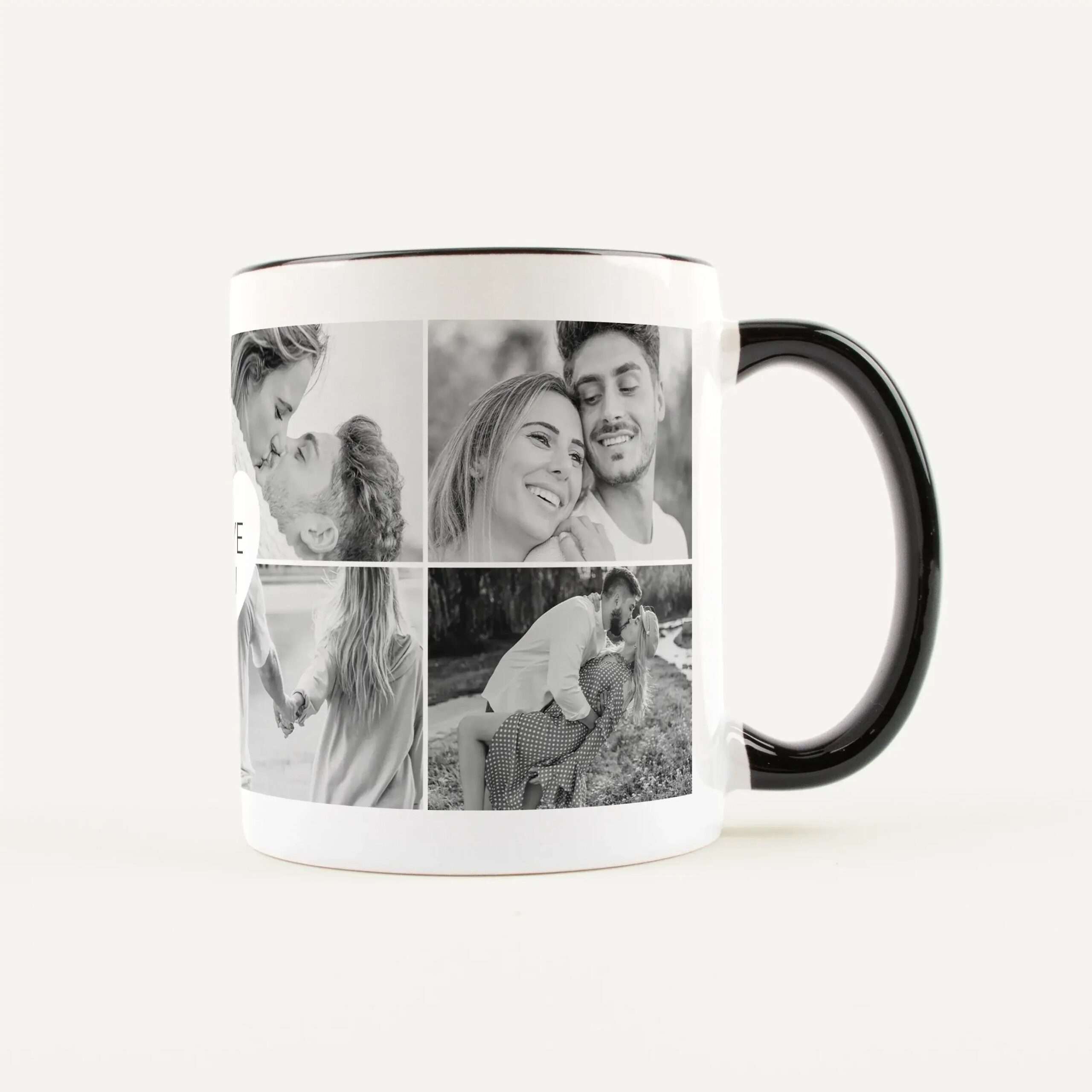 Fototasse I love you Weiß / Schwarz