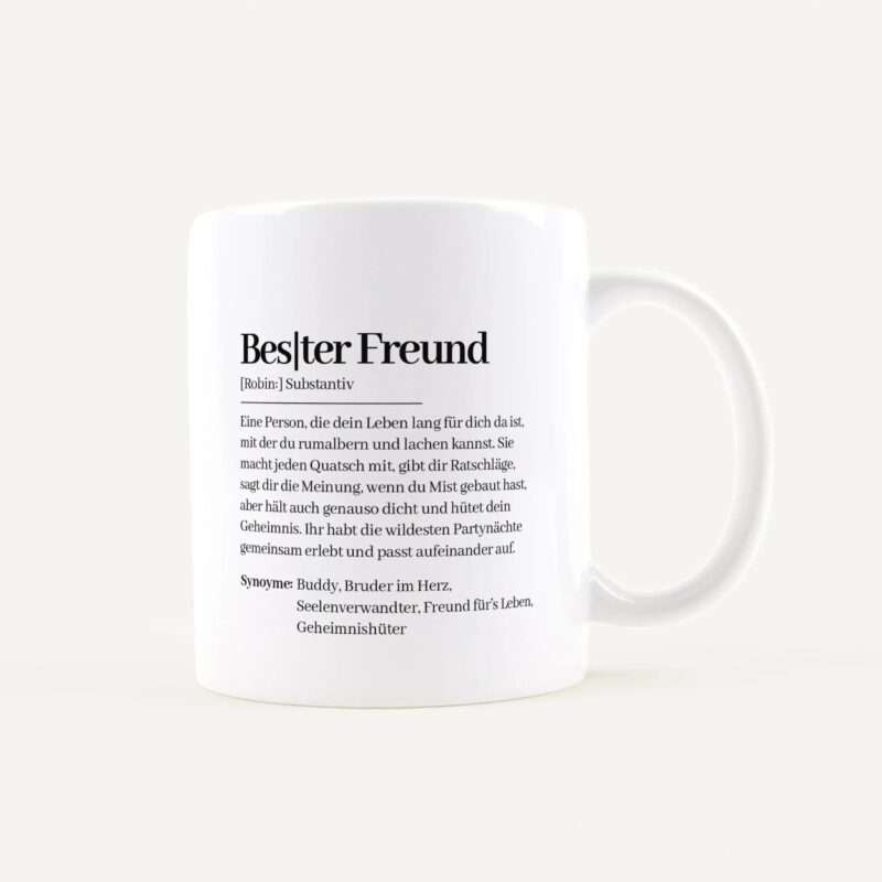 Bild von   tasse definition bester freundjpg | Individuelle 🎁 persönliche 🎁 personalisierte Geschenke bedruckt ▪ bestickt ▪ graviert