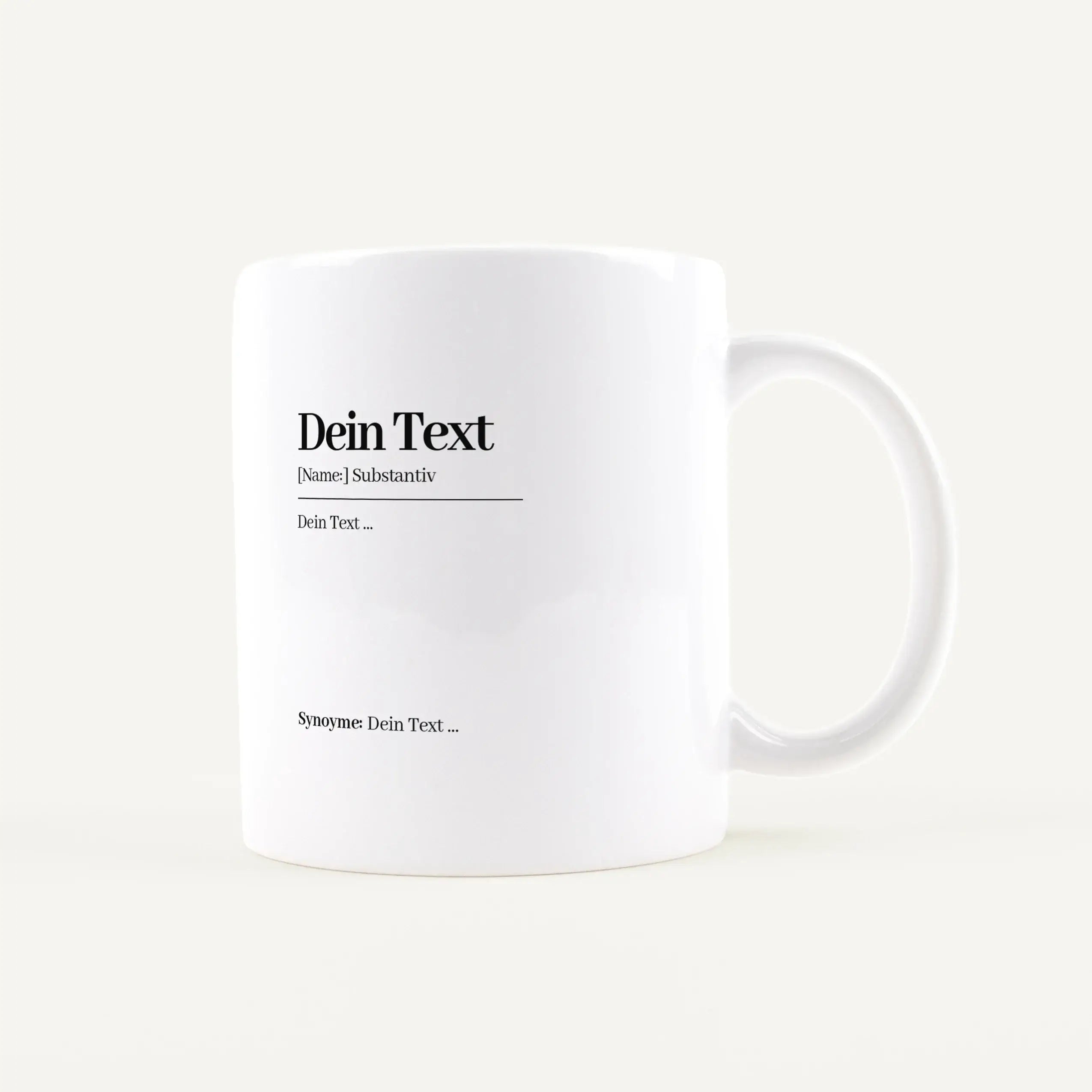 Eigener Text Definition Tasse Weiß / Weiß