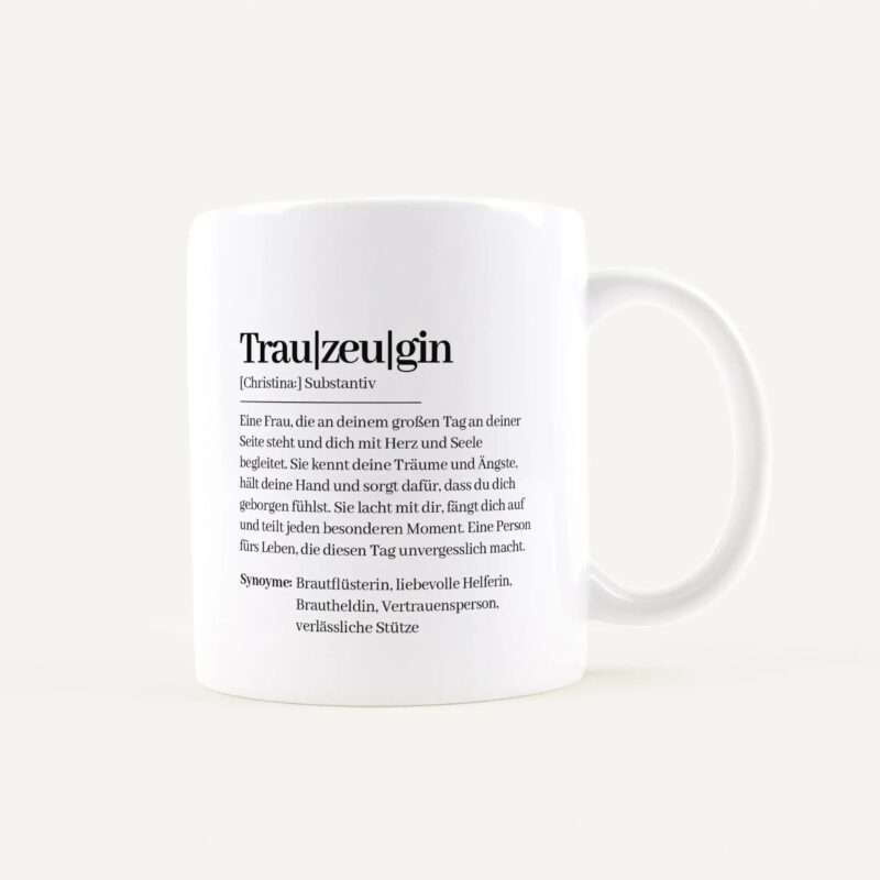 Bild von   tasse definition trauzeugin wejpg | Individuelle 🎁 persönliche 🎁 personalisierte Geschenke bedruckt ▪ bestickt ▪ graviert