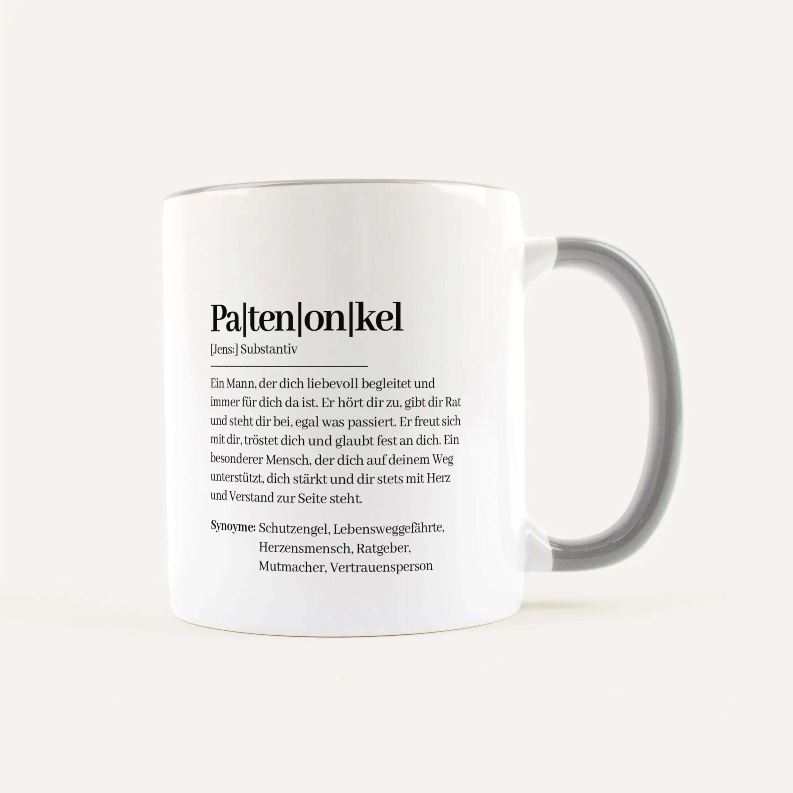 Tasse Definition Patenonkel Weiß / Grau