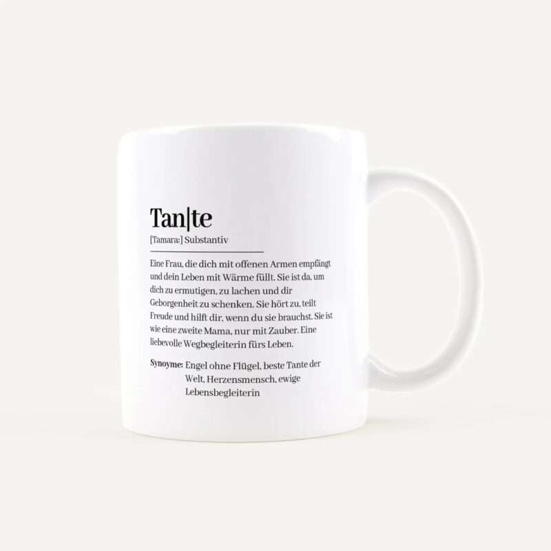 Bild von   tasse definition tante weissjpg | Individuelle 🎁 persönliche 🎁 personalisierte Geschenke bedruckt ▪ bestickt ▪ graviert