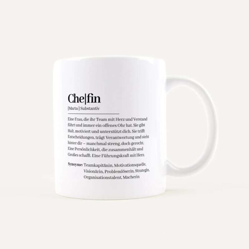 Bild von   tasse definition chefin weissjpg | Individuelle 🎁 persönliche 🎁 personalisierte Geschenke bedruckt ▪ bestickt ▪ graviert