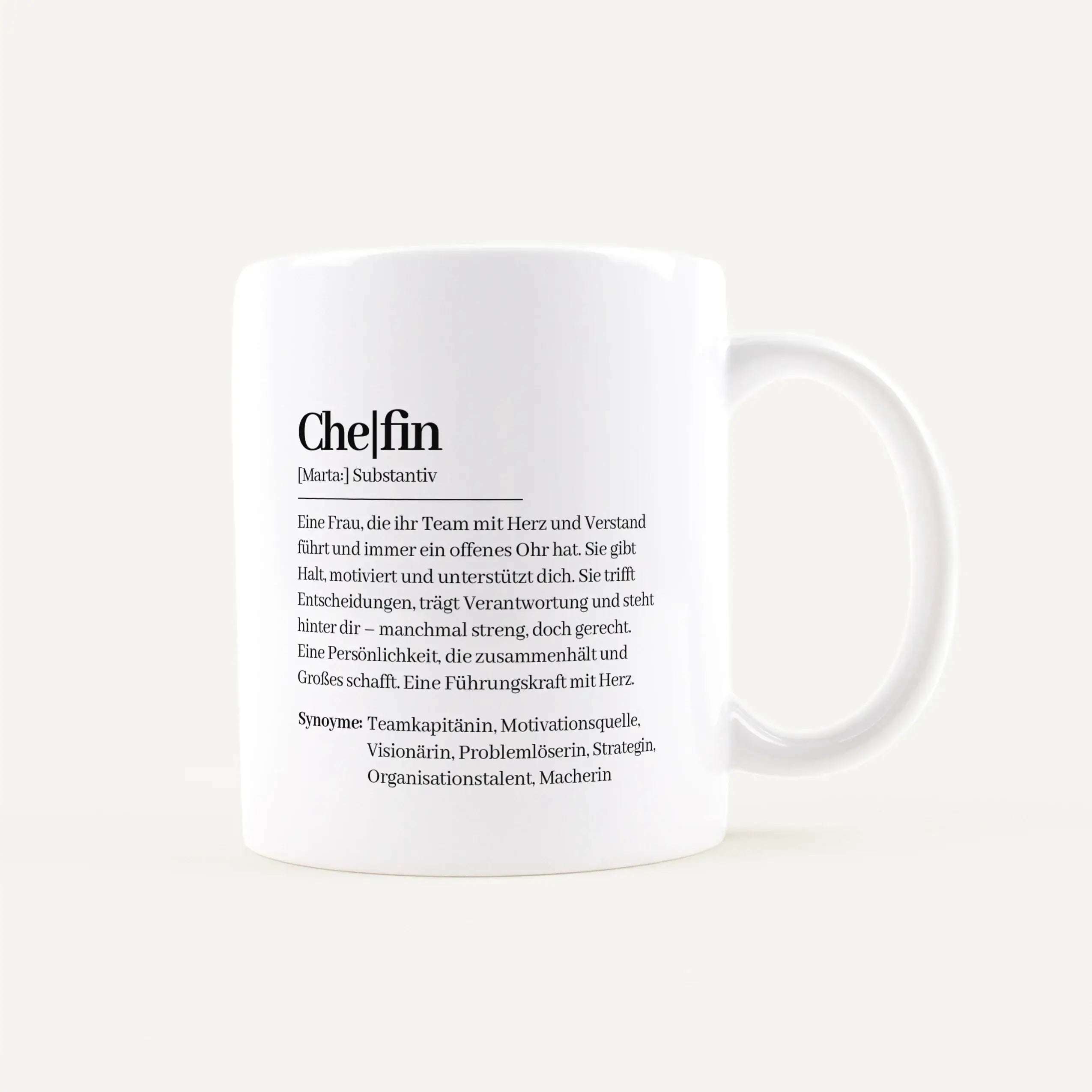 Tasse Definition Chefin Weiß / Weiß