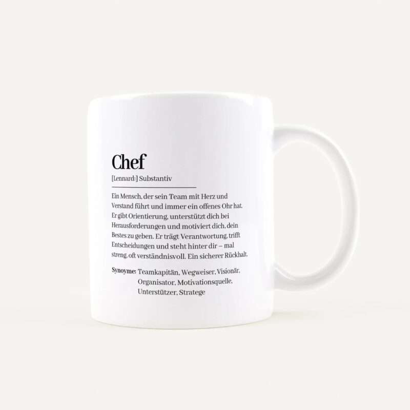 Bild von   tasse definition chef weissjpg | Individuelle 🎁 persönliche 🎁 personalisierte Geschenke bedruckt ▪ bestickt ▪ graviert