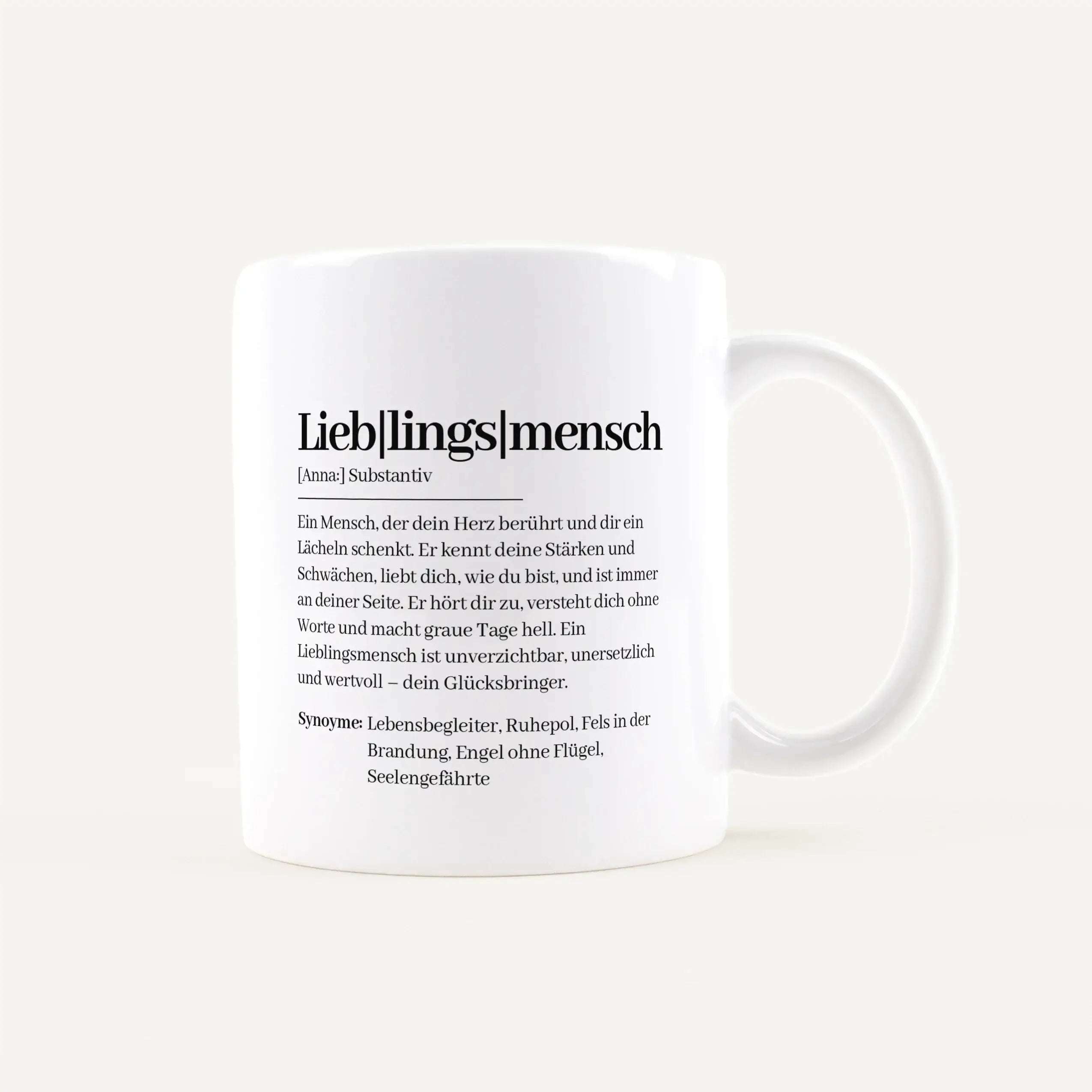 Tasse Definition Lieblingsmensch Weiß / Weiß