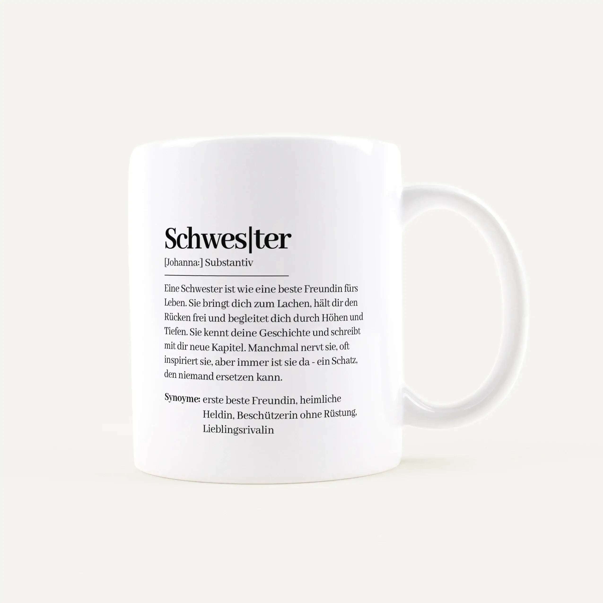 Tasse Definition Schwester Weiß / Weiß