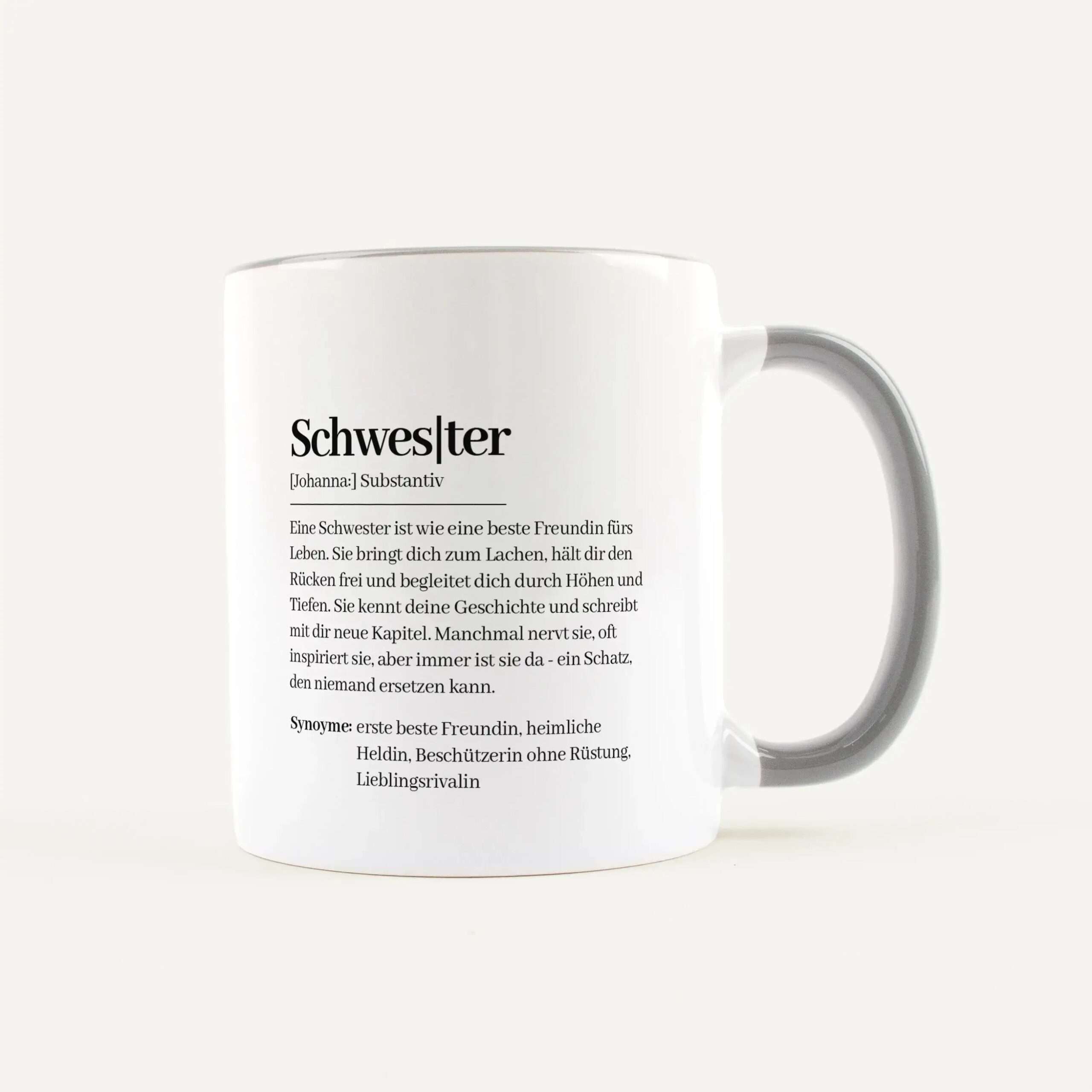 Tasse Definition Schwester Weiß / Grau