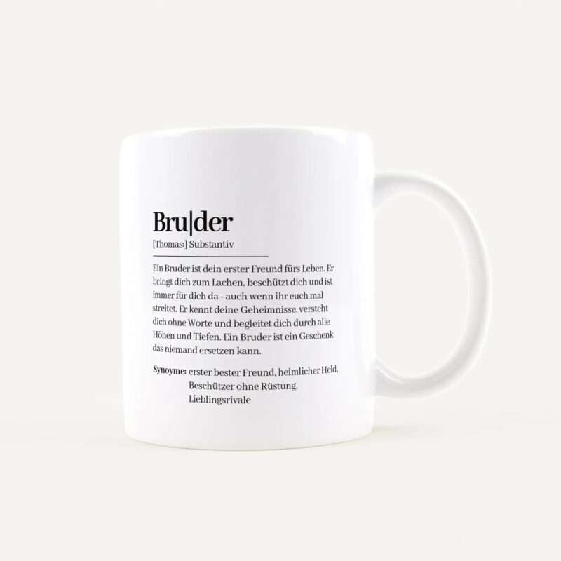 Bild von   tasse definition bruder weissjpg | Individuelle 🎁 persönliche 🎁 personalisierte Geschenke bedruckt ▪ bestickt ▪ graviert