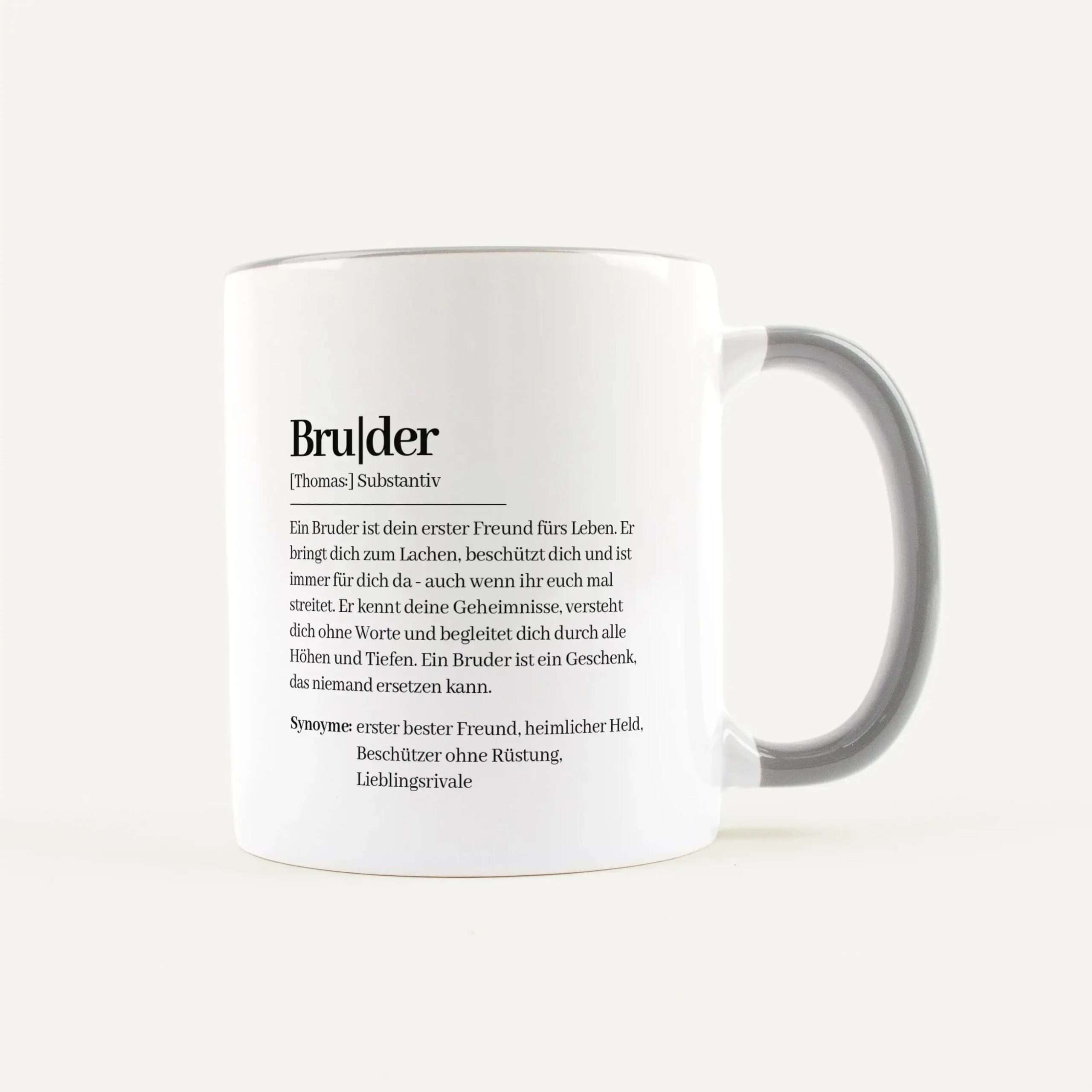 Tasse Definition Bruder Weiß / Grau