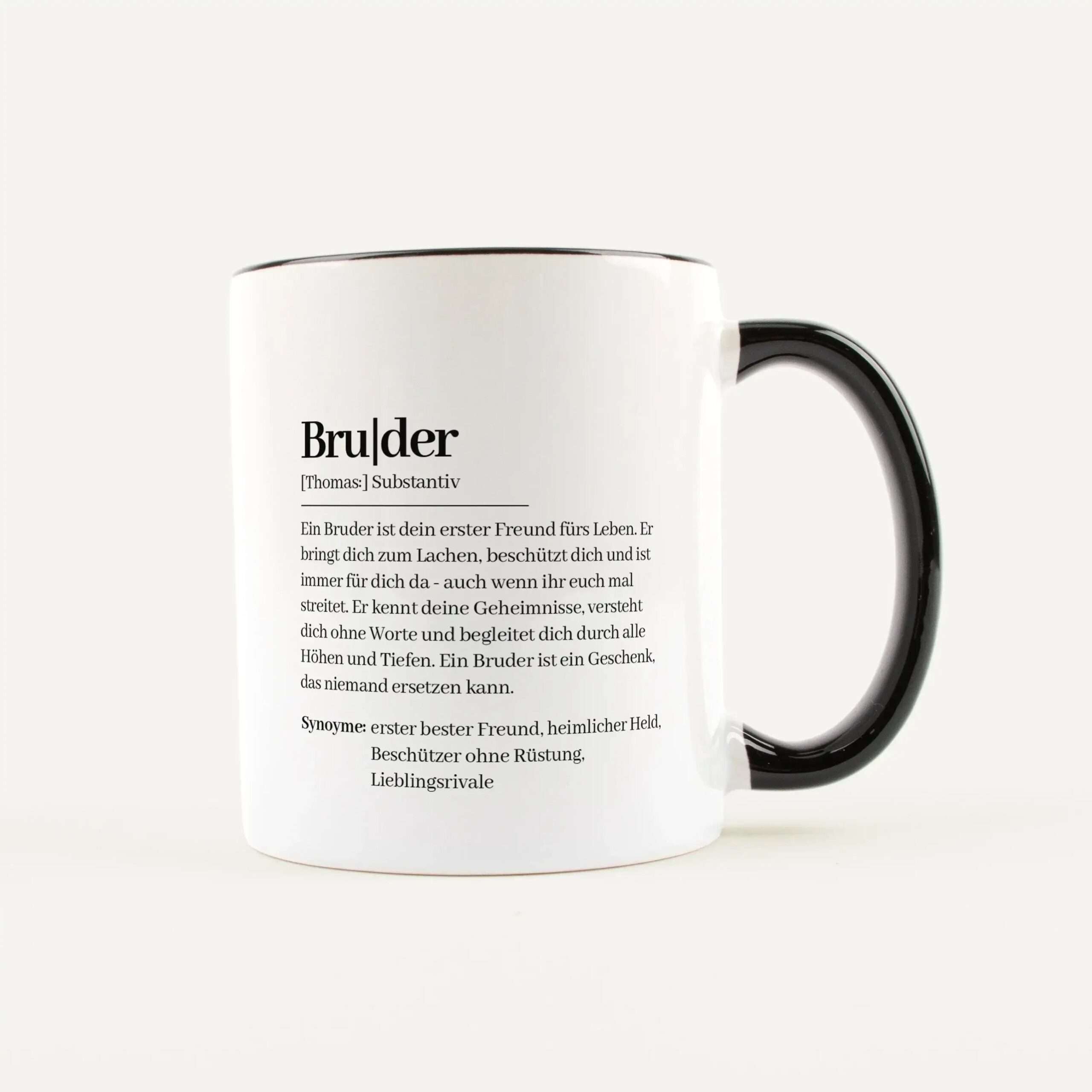 Tasse Definition Bruder Weiß / Schwarz