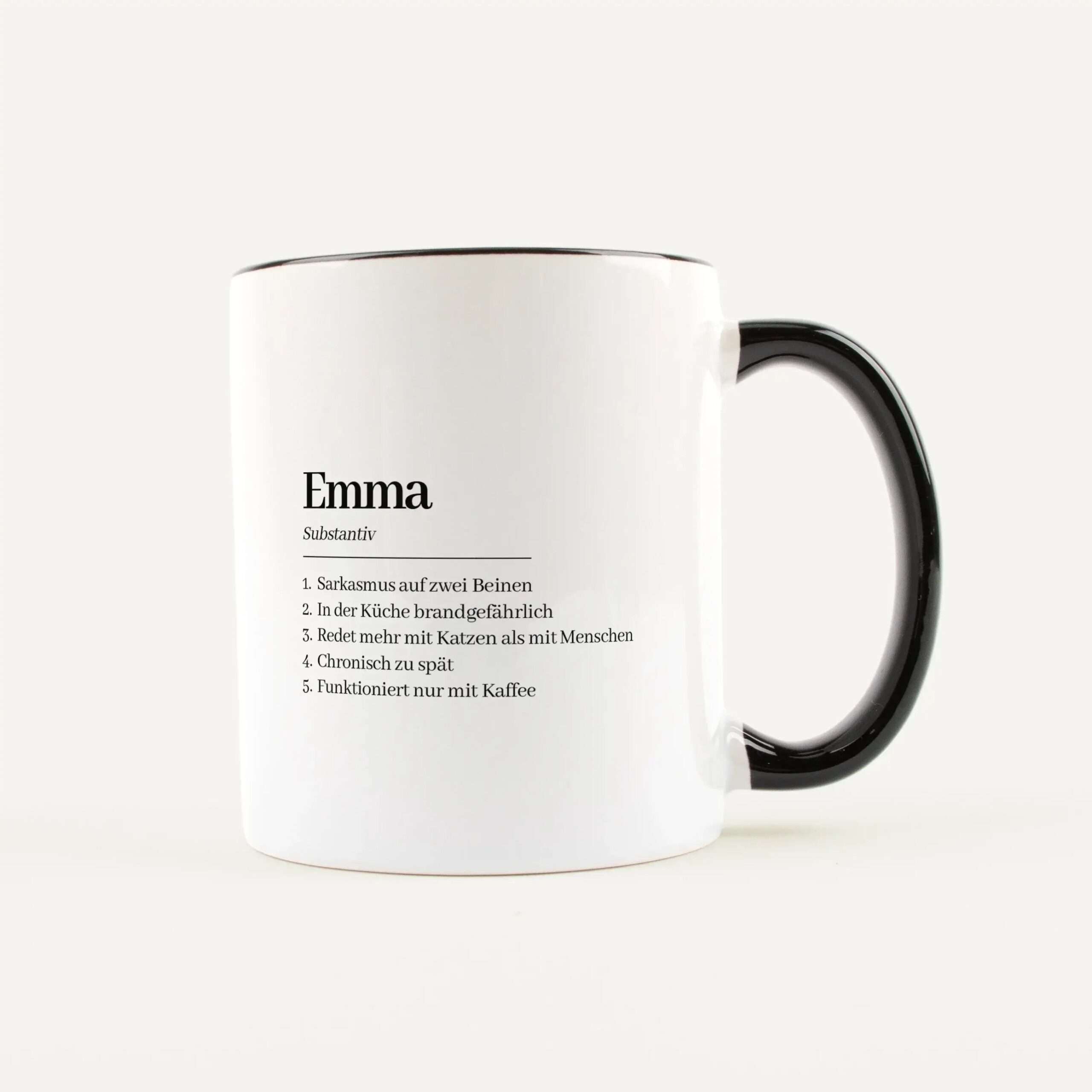 Namen Tasse Definition Weiß / Schwarz
