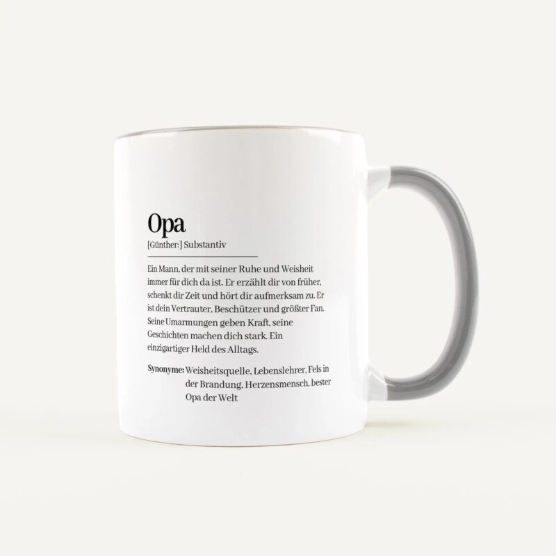 Bild von   tasse definition opa weiss gjpg | Individuelle 🎁 persönliche 🎁 personalisierte Geschenke bedruckt ▪ bestickt ▪ graviert
