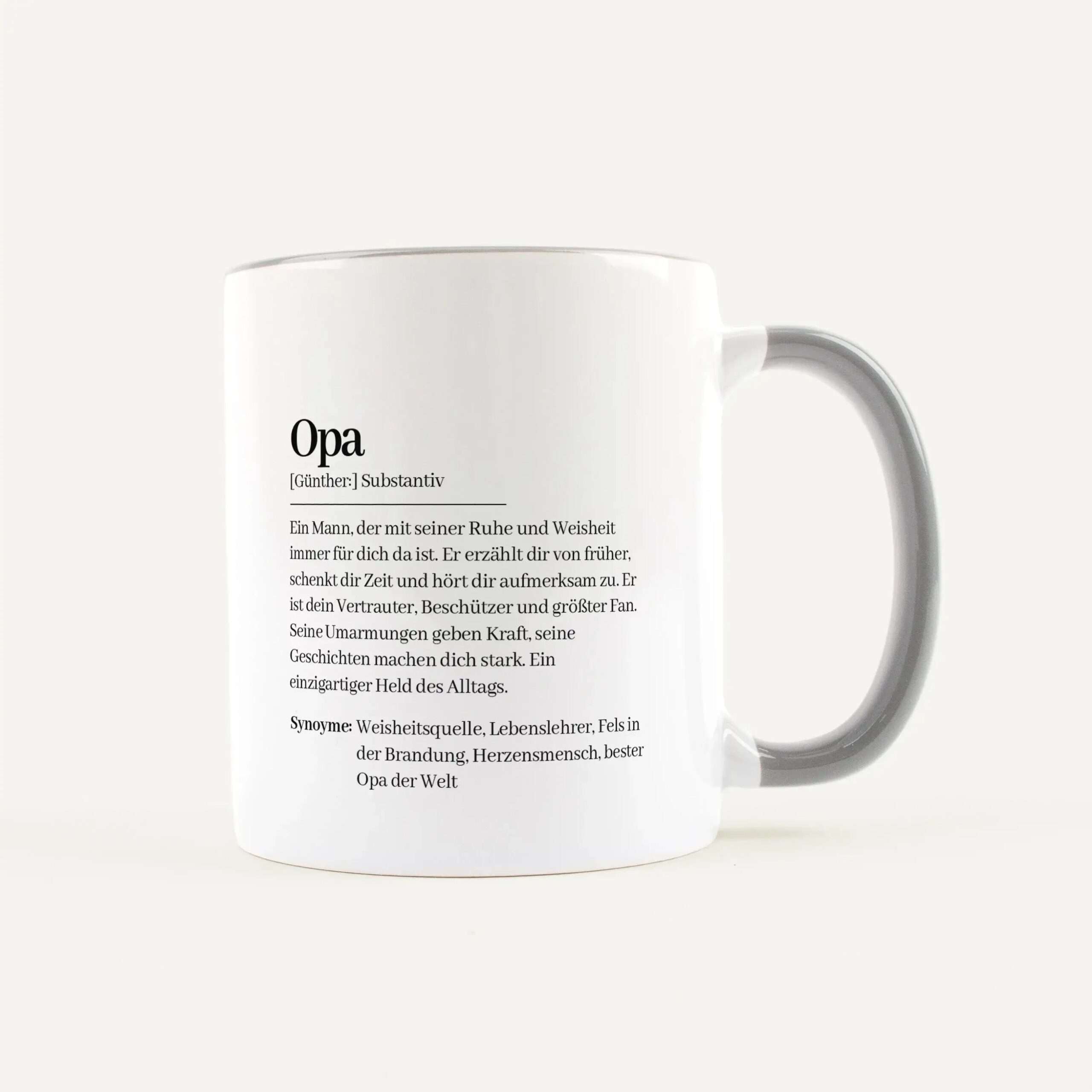 Tasse Definition Opa Weiß / Grau