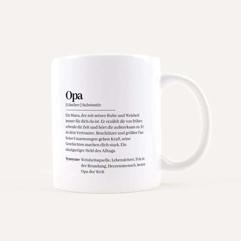 Bild von   tasse definition opa weiss wjpg | Individuelle 🎁 persönliche 🎁 personalisierte Geschenke bedruckt ▪ bestickt ▪ graviert